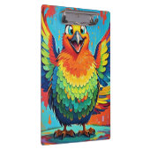 Gelukkige vogel kleurrijke abstracte kunst klembord (Rechts)