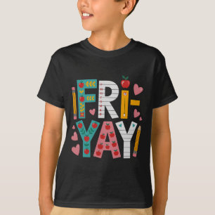 Gelukkige Vrij-yay Leraar Fry Yay Grappige Vrijdag T-shirt