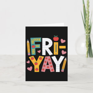 Gelukkige Vrij-yay Leraar Fry Yay Vrijdag Weekend Kaart