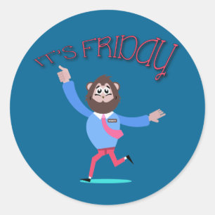 Gelukkige vrijdag ronde sticker