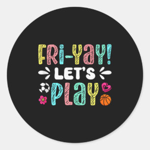 Gelukkige vrijdag Vrij Yay Leraar School Meme Tank Ronde Sticker