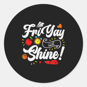 Gelukkige vrijdag Vrij Yay Leraar School Meme Tank Ronde Sticker