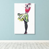 Gelukkige vrouw canvas afdruk (Insitu (Houten vloer))