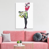 Gelukkige vrouw canvas afdruk (Insitu (Woonkamer))