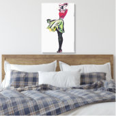 Gelukkige vrouw canvas afdruk (Insitu (Slaapkamer))