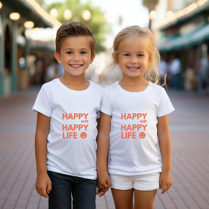 Gelukkige vrouw, gelukkig leven - grappig huwelijk kinder shirts