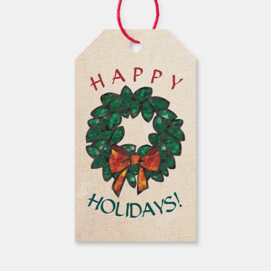 Gelukkige Waterverf tot Kerstmis-van Cadeaulabel (Achterkant)