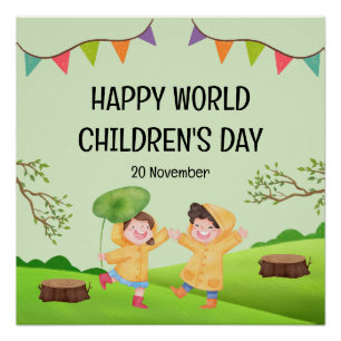 Gelukkige Wereldkinderdag 20 november Perfect Poster