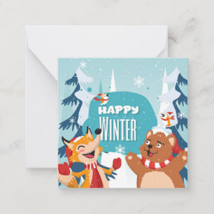 Gelukkige Winter Notitiekaartje