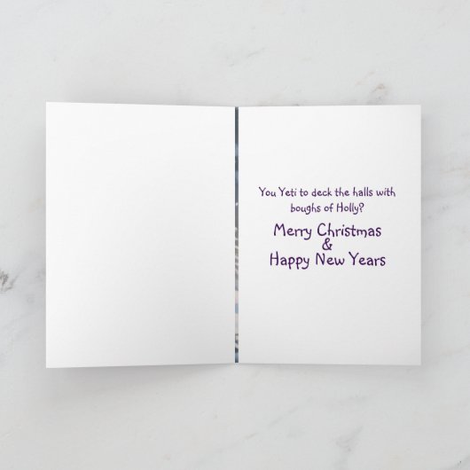 Gelukkige Yeti Feestdagen Kaart (Binnen)
