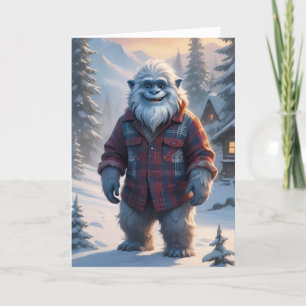Gelukkige Yeti Feestdagen Kaart