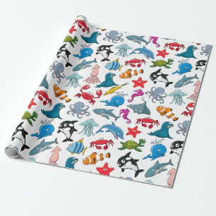 Gelukkige Zeewezens Cadeaupapier