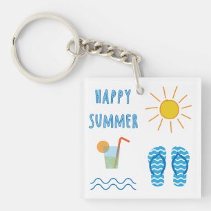 Gelukkige Zomer Acryl Sleutelhanger