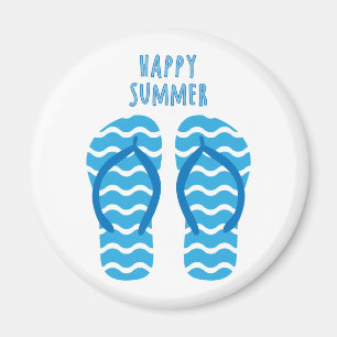 Gelukkige zomer magneet met teenslippers