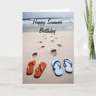 ***GELUKKIGE ZOMER VERJAARDAG**** STRAND STIJL KAART