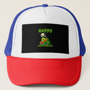 Gelukkige Zomer Watermeloen Jack-O-Lantern Trucker Pet