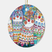 Gelukkige zomerkatten keramisch ornament (Links)