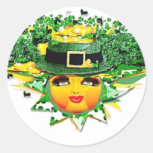 GELUKKIGE ZON! RONDE STICKER (Voorkant)