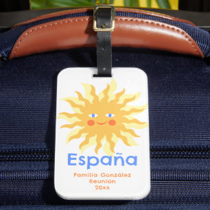 Gelukkige Zon Spanje Italië Mexico Familiereünie Bagagelabel