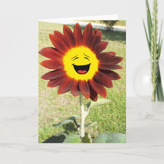 Gelukkige zonnebloem. kaart (Voorkant)