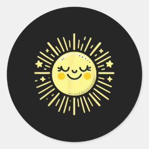 Gelukkige Zonneschijn Zomer Vakantie Zon Ronde Sticker