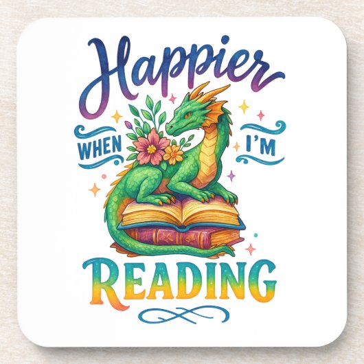 Gelukkiger als ik lees bier onderzetter (Voorkant)