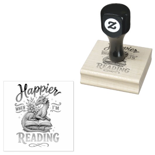 Gelukkiger als ik lees 	rubberstempel (Gestempeld)