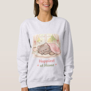 Gelukkigst thuis Kawaii Schattige Kitty Kat Huisel Trui