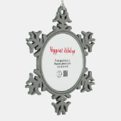 Gelukkigste feestdagen toevoegen business logo naa tin sneeuwvlok ornament (Links)
