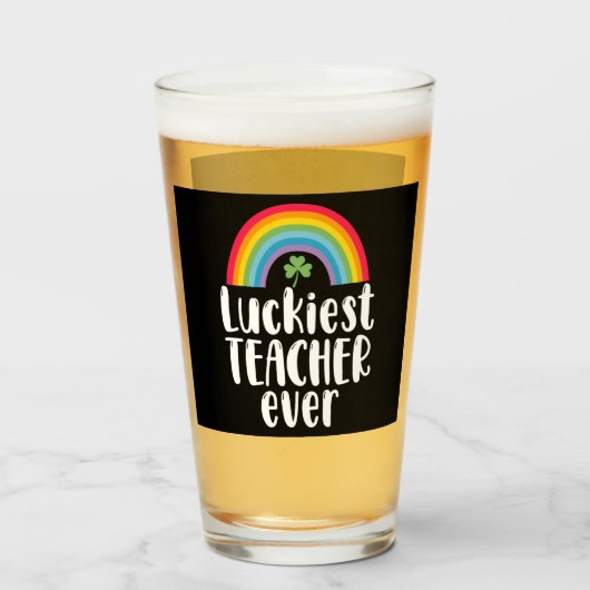 Gelukkigste leraar ooit school cadeau St Patricks  Glas (Voorkant gevuld)