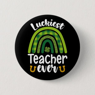 Gelukkigste leraar ooit School St Patrick's Day Ronde Button 5,7 Cm
