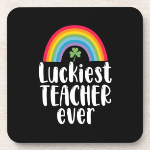 Gelukkigste leraar ooit schoolcadeau St. Patricksd Bier Onderzetter