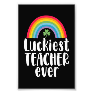 Gelukkigste leraar ooit schoolcadeau St. Patricksd Foto Afdruk