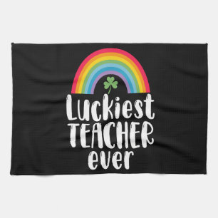 Gelukkigste leraar ooit schoolcadeau St. Patricksd Theedoek