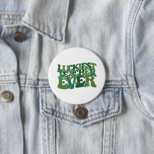 gelukkigste leraar St. Patrick's Day Ronde Button 7,6 Cm
