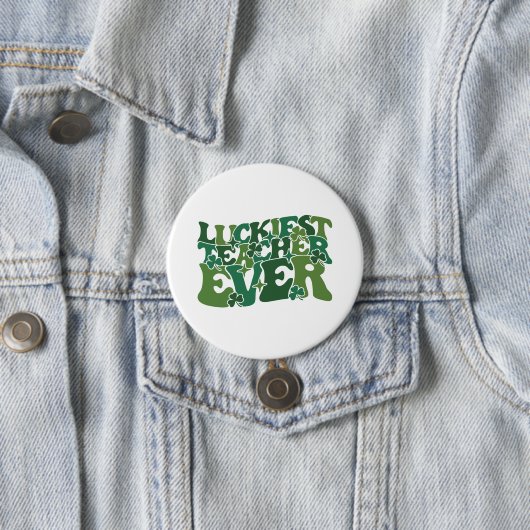 gelukkigste leraar | St. Patrick's Day Ronde Button 7,6 Cm (In situ)