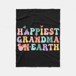 Gelukkigste oma op aarde Groovy Mom Moederdag Fleece Deken
