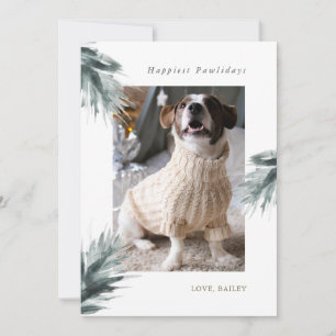 Gelukkigste Pawholidays van de Hond Foto Kerstmis Feestdagenkaart