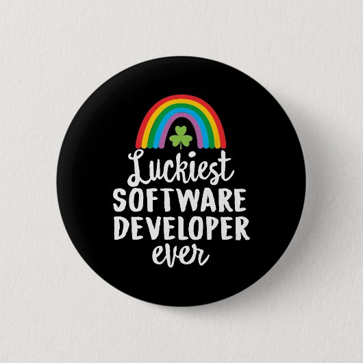 Gelukkigste softwareontwikkelaar ooit St. Patrick  Ronde Button 5,7 Cm (Voorkant)