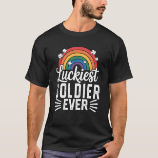 Gelukkigste Soldaat Ooit St Patricks Dag Regenboog T-shirt