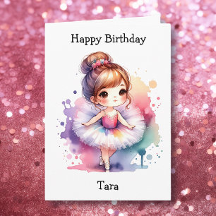 Gelukkigste Verjaardag Ballerina Kleurplaat Meisje Kaart