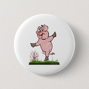 Gelukknop voor Varkens Ronde Button 5,7 Cm