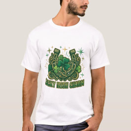 Geluks Ierse Charme Hoefijzer Ontwerp T-shirt