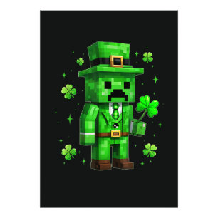 Geluks Kabouter Grappige St. Patrick's Dag Videosp Foto Afdruk