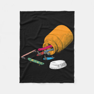 Geluks Pillen Skateboard Grappige Skater Liefde Sk Fleece Deken