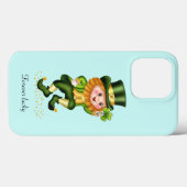 Geluksarme groene gnoom op Light Turquoise Blue Case-Mate iPhone Case (Achterkant (horizontaal))