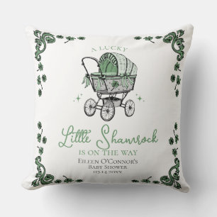 Geluksbabyfeestje met Lucky Little Shamrock Kussen