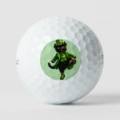 Geluksbrengende kabouter zwarte kat St. Patrick's  Golfballen (Voorkant)