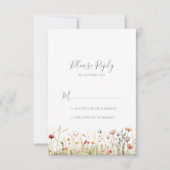 Geluksbrengende Kleurrijke Boho Wilde Bloem RSVP Kaartje (Voorkant)