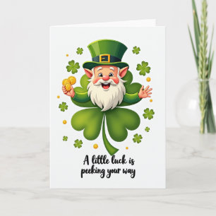 Geluksbrenger Leprechaun Cartoon Kunstkaart Kaart